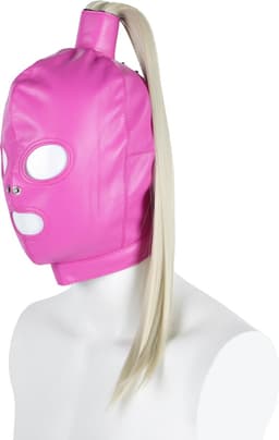 Banoch | Masker Pony Tail | paarden staart roze imitatie leer | Bondage — thumbnail 1