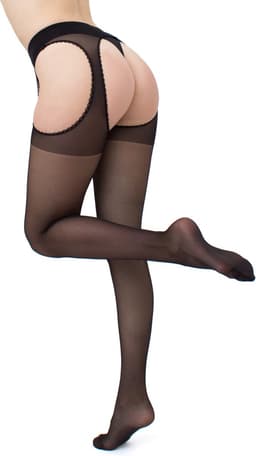 GIULIA Panty - Love 20 - Open Kruis Panty - Strip Panty - Erotiek - Open Heupen - 20 Den - Large - Zwart — thumbnail 2