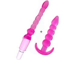 Erodit ® Jelly anal set roze, buttplug set- vibrerende kralen buttplug -G-Spot -Prostaat- Anaal dildo- Seksspeeltjes beginners - sex toys - seksspeeltjes- Erotiek voor vrouwen - mannen- koppels