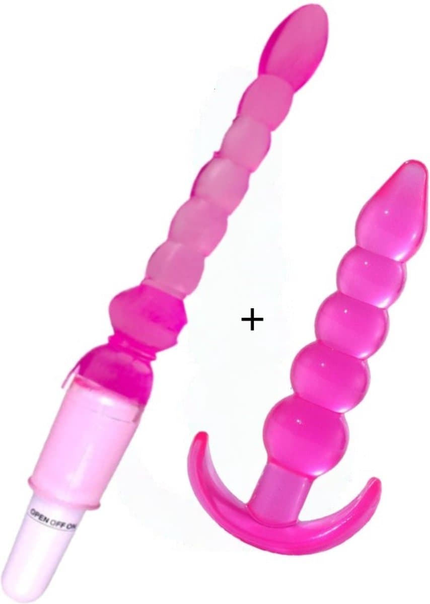 Erodit ® Jelly anal set roze, buttplug set- vibrerende kralen buttplug -G-Spot -Prostaat- Anaal dildo- Seksspeeltjes beginners - sex toys - seksspeeltjes- Erotiek voor vrouwen - mannen- koppels — afbeelding 1