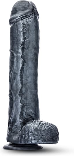 Lusty Dildo - Zwarte Grote Dildo - Zwarte Dikke Dildo - Dildo 29 cm — thumbnail 3