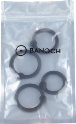 Banoch | Eikelring Set van Zwart Siliconen | Ø 25/28/30/32 mm | Set van 4 Cockringen | Flexibel & Comfortabel | penisring — thumbnail 7