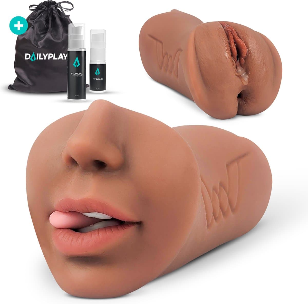 DailyPlay Pocket Pussy voor Man - 3 in 1 – Blowjob Masturbator met Billen en Kunst Vagina – Sex Toys Mannen en Koppels – Nep Kut — afbeelding 1