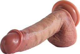 Quick Relief Dildo Ultra Realistic™ - Realistische Dildo met Balzak en Zuignap - Siliconen - Dubbel gelaagd - Anaal - Vaginaal - 21 CM — thumbnail 2