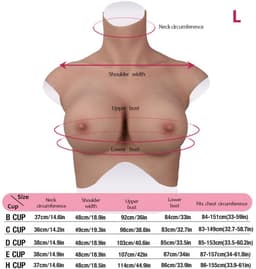 Siliconen Borsten- plus size L XL XXL Borstprothese-Nep borsten- D cup- Cosplay- Travestie-Transgender-Crossdresser-Travestiet-100% siliconen-Breastplate — thumbnail 5