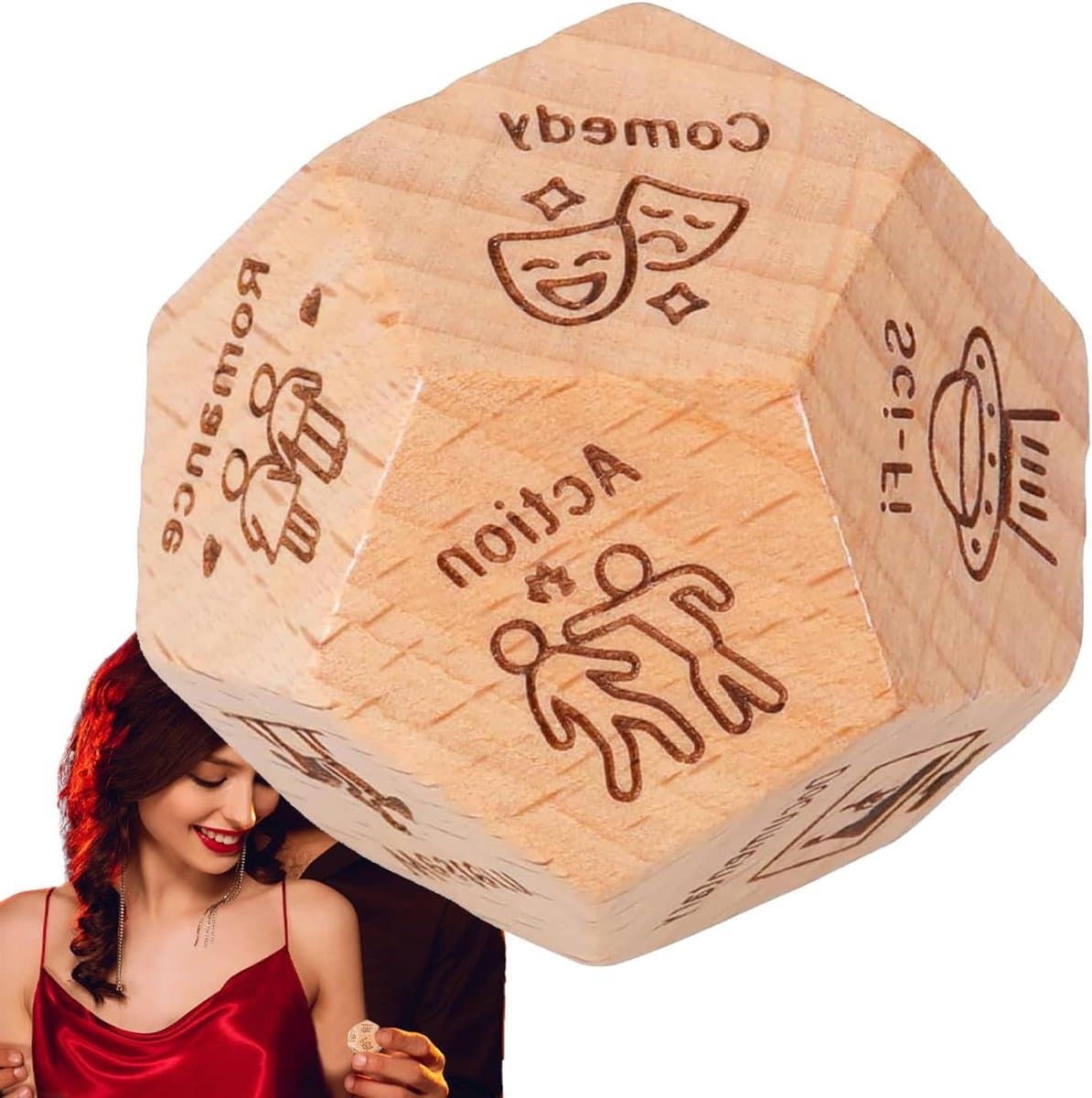 Romantische Dobbelstenen - Date Night Kubus - Romantische Avonden - Houten Materiaal - 3x3x3 cm - Niet gespecificeerd — afbeelding 1