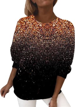 Dames Tunic Shirt - Glitter Blouse - Feestelijke Gelegenheid - Licht Vintage Stijl - Lange Mouw - Zilver — thumbnail 1