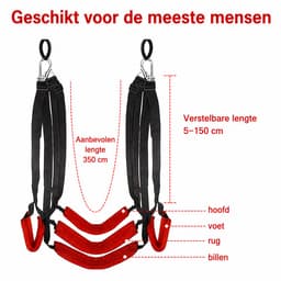 Velmio Sex schommel - Bondage set - Stevig - Sexspeeltjes Voor koppels - Rood/Zwart - 5 Extra zachte kussens — thumbnail 7