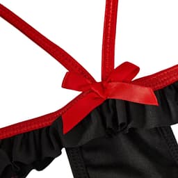Sexy Verpleegster Lingerie Pakje - 2-delig Zwart Verkleedpakje - Body & Haarband - Zuster Kostuum - Dokter Rollenspel / Cosplay - Open Kruis Lingerie Ondergoed voor Dames - Maat 2XL / XXL — thumbnail 5