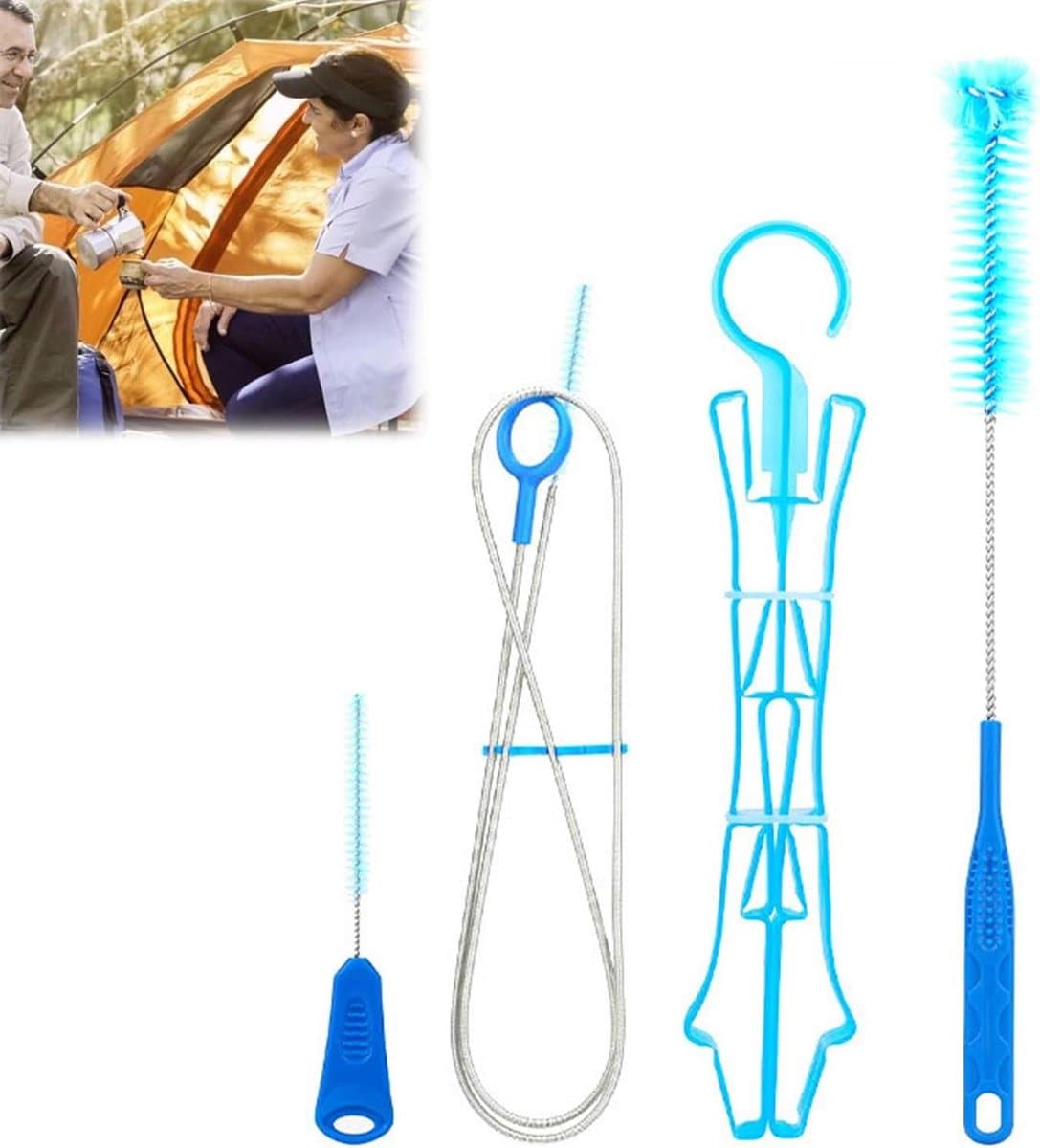 Drinkrugzak reinigingsset - Slang reiniger - Hydratatie Onderhoud - Draagbare 4-in-1 - 313 x 18 cm - Blauw — afbeelding 1