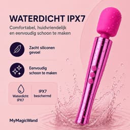 Electric Pink Wandvibrator - Clitoris Stimulator - Krachtig Massageapparaat - 13 Standen - 6 Snelheden - 7 Patronen - Flexibele Kop - Zacht Siliconen - Waterdicht IPX7 - Oplaadbaar - Seksspeeltje - Voor Vrouwen - Reisadapter - Roze - MyMagicWand — thumbnail 5