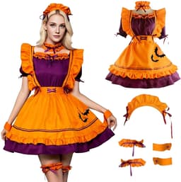 Dailygoods- Maid Kostuum Halloween - Anime/Cosplay - Vloeiende Rok - Maat M/L/XL/2XL/3XL - Hoofdband - Ademend Polyester — thumbnail 1