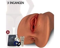 Pillow Pleasure® Sophie - 3-in-1 Pocket Pussy Basisbundel - Realistische Masturbator met Vagina, Mond & Anus - Inclusief Glijmiddel & Accessoires - Sexpop - Sekspop - Sex doll - Sexpop voor mannen - Sekspop voor man - sex toys hommes