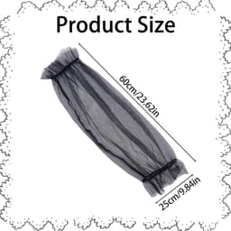 Afneembare Pofmouwen - Lace Handschoenen - Bruiloft Accessoires - Net Materiaal - 60 x 20 cm - Zwart — thumbnail 5