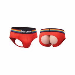 Barcode Berlin Backless Brief Pride Red - MAAT L - Erotisch Heren Ondergoed - Slip voor Man - Sexy mannen Slip — thumbnail 1