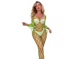 Groene net body lingerie catsuit - Mouwloze jumpsuit voor vrouwen - Verleidelijk en elastisch
