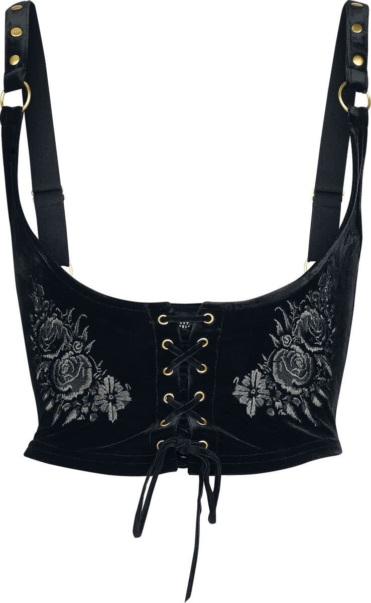 Killstar Nocturne Nights - A Devil'S Rose Underbust Corset Dames Korset - zwart - 3XL — afbeelding 1