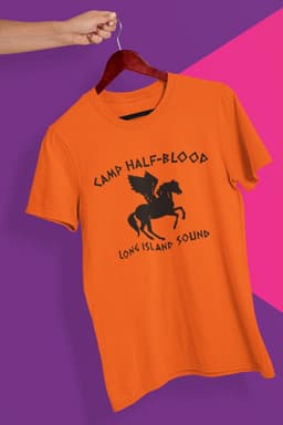 Nerd Boeken Liefhebber T-Shirt Geïnspireerd op Camp Half Blood Thema — thumbnail 5