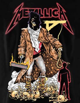 Heren T-Shirt Zwart met Rock Band Album Artwork — thumbnail 2