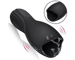 Daity Masturbator voor Mannen - Draagbare Mini Zakmasturbator met Grote Opening - 10 Standen - Zacht Silicone - Herbruikbaar Seksspeeltje voor Volwassenen - Oplaadbaar - Zwart