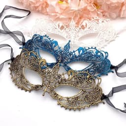 Lace masquerade mask voor mannen en vrouwen, sexy half gezicht masker voor Halloween, carnaval, feest en bal evenementen — thumbnail 6