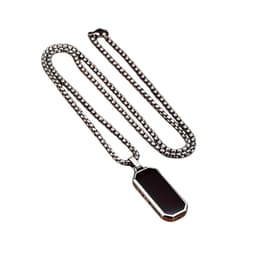Nivard Ketting - Heren - Staal - Nep zilver - Met Hanger - Zwart — thumbnail 1