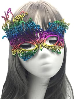 Kanten Oogmaskers voor Carnaval Party - Set van 6 stuks voor Mannen en Vrouwen Met deze sexy Venetiaanse kanten maskers maak je jouw kostuum bal outfit helemaal compleet. Perfect voor koppels! — thumbnail 6