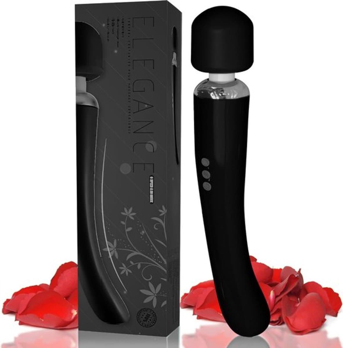 Sensual U - Elegance Wand Vibrator - Krachtige Clitoris Stimulator - 20 Standen - Fluisterstil - USB Oplaadbaar - Zwart — afbeelding 1