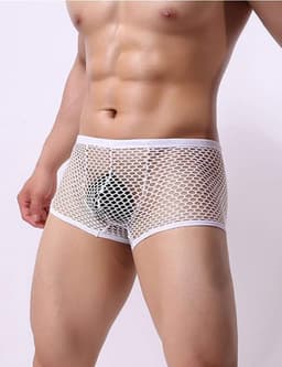Witte Visnet Boxershort Heren – Sexy Transparant Herenondergoed – Maat M/L — thumbnail 5