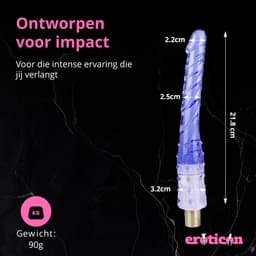 Eroticon Dildo - Lang - 21.8 CM inbreng - Opzetstuk voor Eroticon Sexmachine - Accessoire - 3XLR opzetstuk — thumbnail 2
