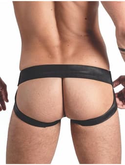 Mister B leren powerjock met zwarte bies xs — thumbnail 2