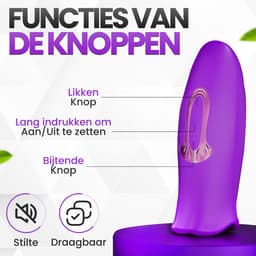 Desiredrops® - Paarse Mond Vibrator - Trilt – 10 Standen - 5 Vibrator Standen– Paarse Siliconen Vibrator - Bijt-Zuig -Clitoris Stimulator – Intense Sex Orgasme – Seks speeltjes – Cadeau - Vrouw - Voor haar — thumbnail 4