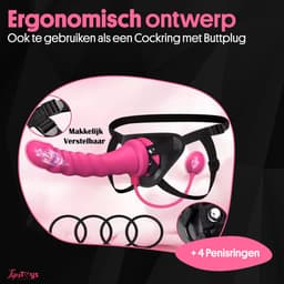 TipsToys® 2-in 1 Vibrerende Strapon - Dildo met Afstandsbediening, Zuignap, Voorbind Harnas & Buttplug - Prostaat, Clitoris & G spot Stimulator - Pegging Vibrator Anaal - Seksspeeltjes voor Koppels, Vrouwen & Mannen - Beginner Sex Toys - Remote app — thumbnail 5