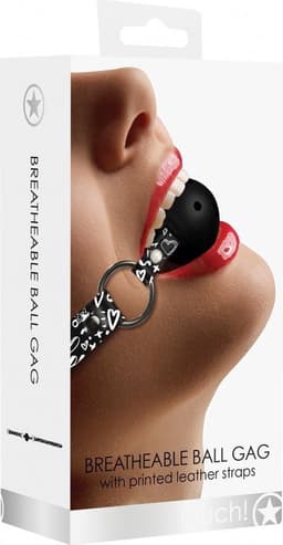 Breatheable Ball Gag - Love Street Art Fasion - Black — thumbnail 2