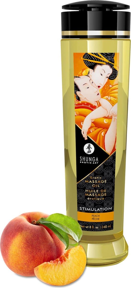 Shunga - Massageolie - Stimulation Peach - Perzik -240 ml — afbeelding 1
