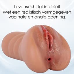 EasyMart Masturbator voor Mannen - Pocket Pussy 2-in-1 - Sex Toys voor Mannen - Kunstvagina en Kunstanus - Stroker - Realistisch - Zacht TPE - Handmatig - 17 cm — thumbnail 4