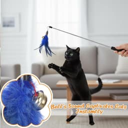 10 stuks kattenspeelgoed, veren met belletjes, interactief speelgoed voor katten, veerspeelgoed van natuurlijke veren, navulverpakkingen voor kattenspeelgoed voor beweging, interactief spel — thumbnail 2