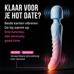 Just Pink Hot Date - Verwarmde Magic Wand Vibrator met Warme Tip - Wand Massager met 2 Motoren - Clitoris Stimulator - Vibrators voor Vrouwen - Sex Toys voor Koppels - Oplaadbaar — thumbnail 5