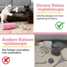 7-in-1 interactief kattenspeelgoed, zelfbezigheid, kattenhengel met wasbare zuignap, hangend kattenspeelgoed, kattenkruidstok en kauwtouw, kauwspeelgoed, veer roze — thumbnail 2
