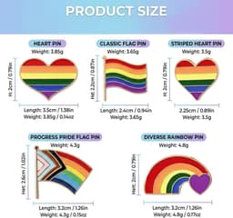 5 stuks Pride Pin Metalen Regenboog Pin Pride Accessoires Gay Pins Pride Knoppen Anstecker Pride Brosche Regenboog Emaille Brosche voor LGBTQ Homo Lesbisch Trans Accessoires — thumbnail 3
