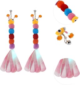 2 stuks kattenstok, vervanging voor huisdieren, interactief, kleurrijke rupsen — thumbnail 3