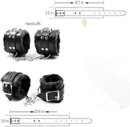 Bondage BDSM Kit Boeien, 7-delige bondage boeien set Fetisj bed boeien kits Handboeien Flogger Touw Kraag Oogband SM Spelletjes voor volwassenen voor vrouwen, mannen en koppels Seksspeeltjes — thumbnail 3