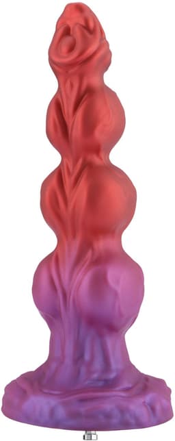 Hismith Omega Fantasy Dildo 22 cm – Siliconen Dildo met Zuignap en KlicLok – Paars/Rood — thumbnail 2