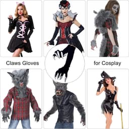 Handschoenen, Ghost Witch Devil Paw Handschoenen, Animal Claw Handschoenen, Zwarte Monster Paws Handschoenen met enge lange nagels, Performance Prop Funny Handschoenen — thumbnail 4