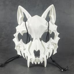 Skelet Masker Halloween, Hars Hond Schedel Beenderen Tanden Enge Horror Duivel Wolf Weerwolf Masker Half Masker voor Carnaval Fancy Dress Halloween Masker Skelet Chinless — thumbnail 3