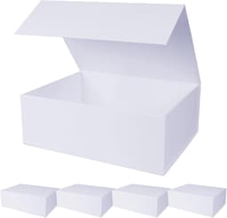 Magnetische geschenkdozen met deksel, wit, 5 stuks, 35,1 x 22,9 x 10,9 cm — thumbnail 1