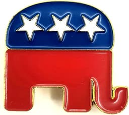 Partij Olifant Logo Donald Trump USA Verenigde Staten van Amerika Amerikaanse Metalen Emaille Pin Badge, Metaal — thumbnail 2