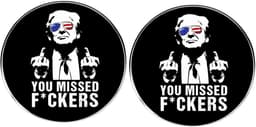 2 stuks Trump emaille pinnen, humor mock reversspeldjes, grappig Engels alfabet legering badge, 3cm(1.2"), Metaal, Geen edelsteen — thumbnail 1