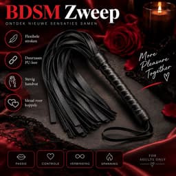 Nina’s Giftshop® BDSM Zweep Zwart – PU Leer – Erotische Zweep – BDSM Accessoire – Seksspeeltje voor Koppels – Volwassenen – Cadeau voor Hem & Haar – Valentijn Cadeau — thumbnail 4