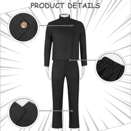 Dailygoods- Verkleedkostuum Satoru Gojo - Cosplay Anime - Cosplay Kleding - Cosplay Kostuum - Zwart Kostuum - Veiligheidswaarschuwing — thumbnail 2